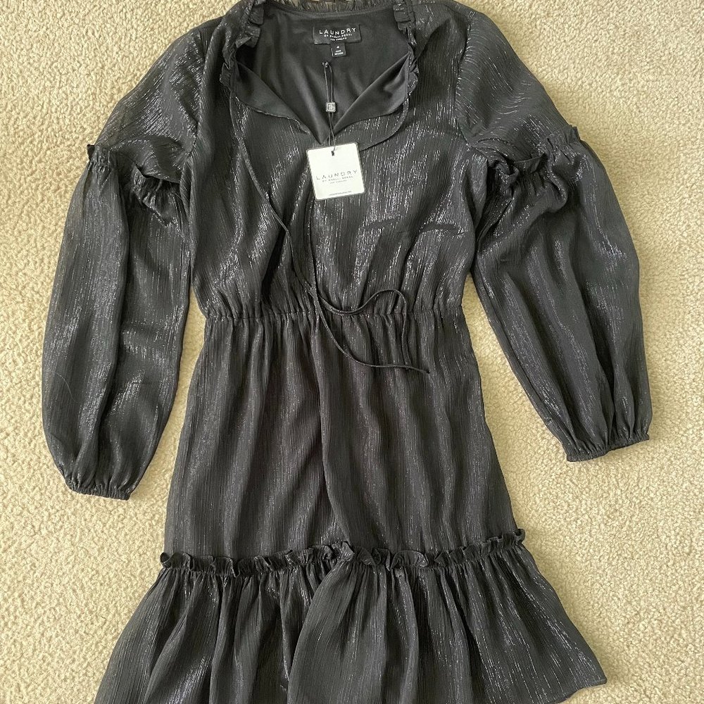 NWT - Women's Black Shimmer Dress - Laundry By Shelli Segal - Black
